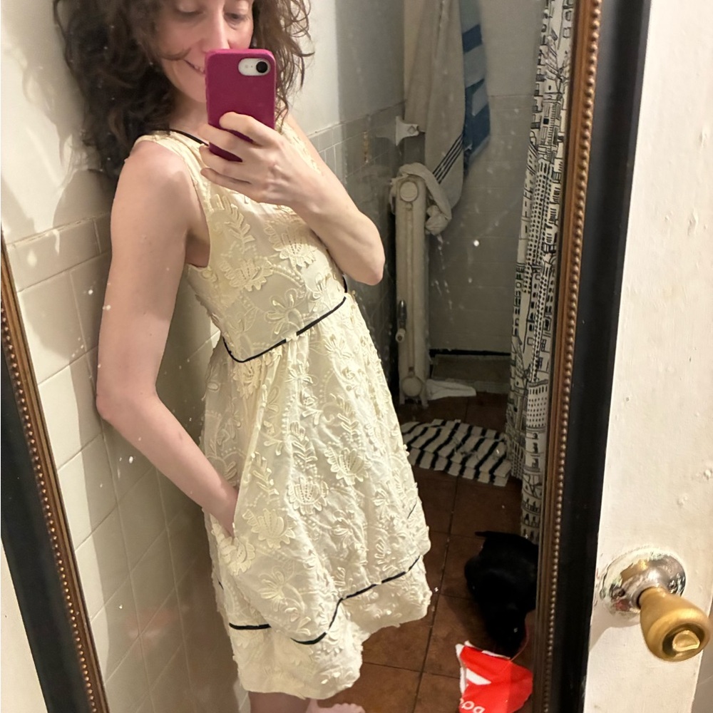 EUC Wolven Anthropologie Cream Lace Mini Dress